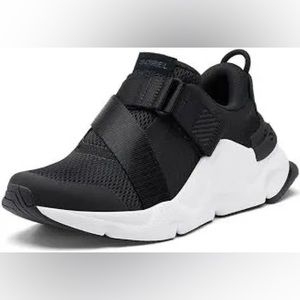 Sorel Women’s Kinetic RNEGD Strap Black and White Sneakers Size 8